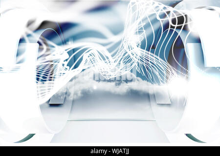 Abstract white wave design Stock Photo
