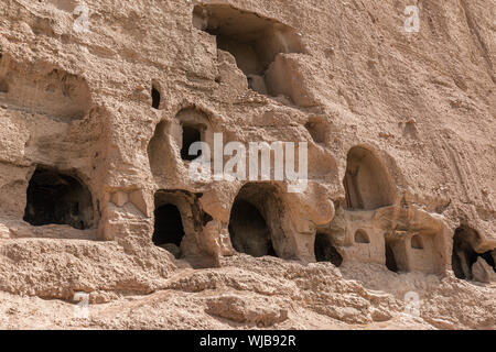 Buddhist cave temples in Bamyan, Afghanistan Stock Photo