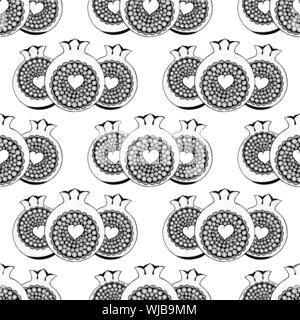 seamless pattern with abstract garnet. black and white. vector Stock Vector