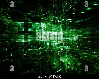 City Lights series. Backdrop of technological fractal textures on the subject of science, technology, design and imagination Stock Photo