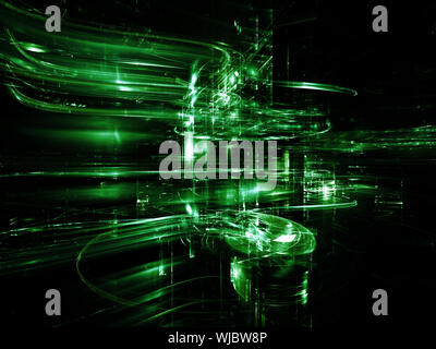 City Lights series. Backdrop of technological fractal textures on the subject of science, technology, design and imagination Stock Photo