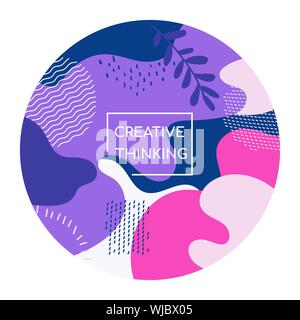 Creative thinking - modern colorful retro style banner Stock Vector