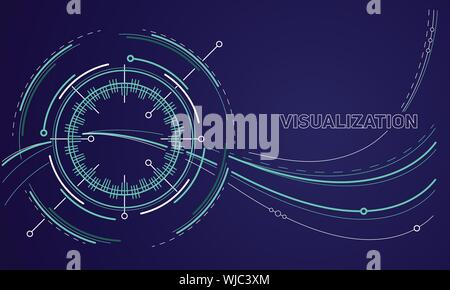 Visualization circle concept background. Outline illustration of visualization circle vector concept background for web design Stock Vector