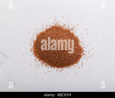 Teff grain piled and seen from above Stock Photo