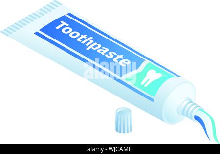 Toothpaste icon. Isometric of toothpaste vector icon for web design isolated on white background Stock Vector