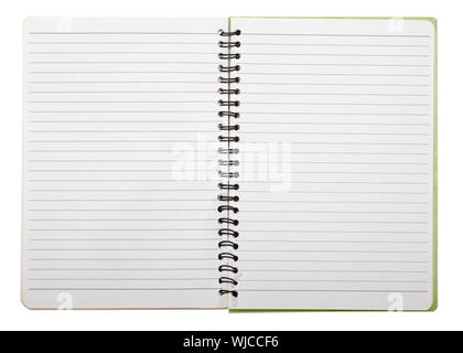 used blank note book with ring binder isolated on white Stock Photo