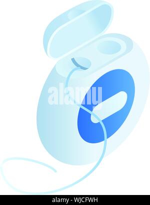Dental floss box icon. Isometric of dental floss box vector icon for web design isolated on white background Stock Vector