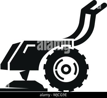 Simple fun tractor icon. Monochrome tractor on white isolated ...