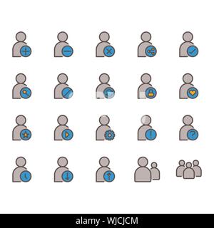User related icon set. Vector illustration Stock Vector
