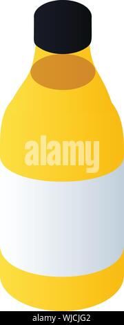 Yellow paint bottle icon. Isometric of yellow paint bottle vector icon for web design isolated on white background Stock Vector