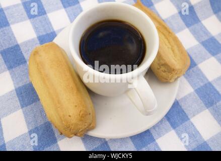 A Cup of Greek Coffee with Koulourakia Biscuits Stock Photo
