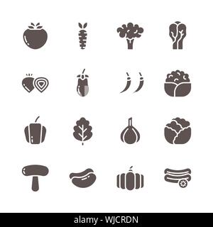 Vegetable icon set.Vector illustration Stock Vector