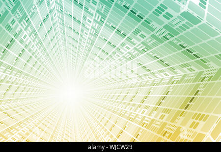 Technology Tunnel with Fast Digital Data Packets Stock Photo