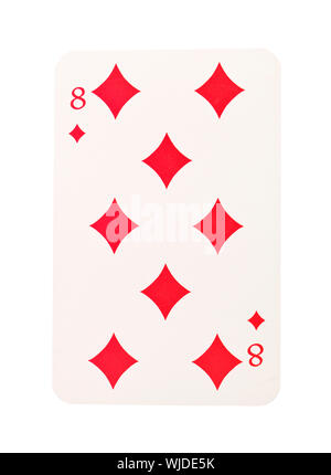 Eight of Diamonds isolated on white background Stock Photo