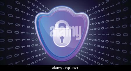 Protected firewall concept banner. Cartoon illustration of protected firewall vector concept banner for web design Stock Vector