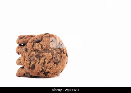 delicious chocolate chip cookie isolated on white background Stock Photo