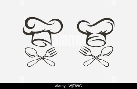 chef logo design, fork and spoon logo, food icon, restaurant label icon,  Cooking symbol, Cooks hat with fork and spoon 15272317 Vector Art at  Vecteezy