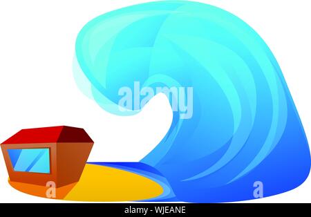 Tsunami big wave icon. Cartoon of tsunami big wave vector icon for web design isolated on white background Stock Vector