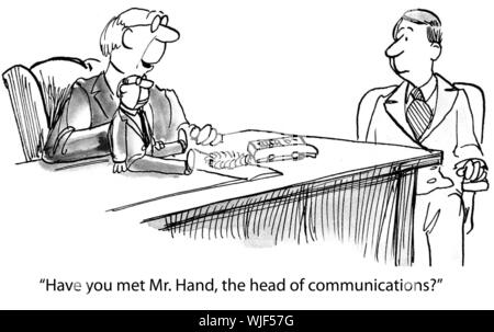 'Have you met Mr. Hand, the head of communications?' Stock Photo