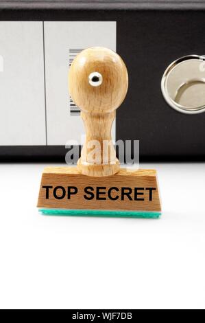 top secret stamp in intelligence office showing anti spy concept Stock Photo