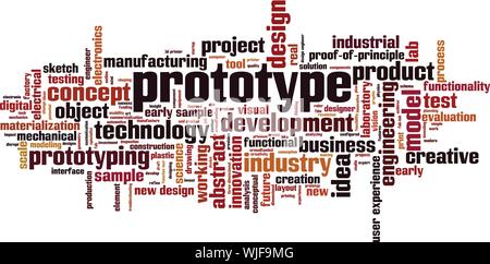Prototype word cloud concept. Collage made of words about prototype. Vector illustration Stock Vector