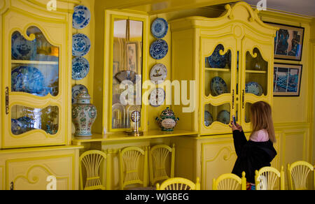 The Dining Room Of Claude Monet's House At Giverny, France Stock Photo ...