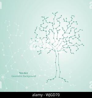 White science tree made of connected lines and dots Stock Vector