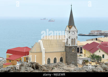 Felsenkirche, an old German church in Luderitz, Namibia Stock Photo