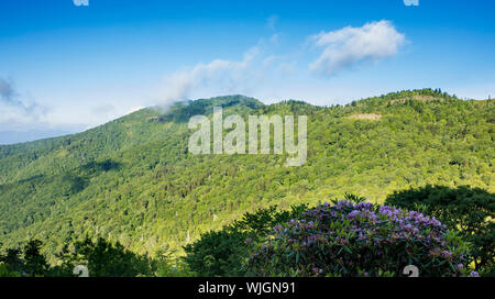 Great Smoky Mountains as seen from the Blue Ridge Parkway Stock Photo