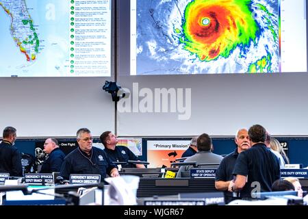 Tallahassee, FL, Sept. 2, 2019--FEMA works with their federal, state and local partners to prepare for the landfall of Hurricane Dorian, September 2, 2019. K.C. Wilsey/FEMA. () Stock Photo