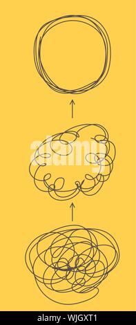 Tangle tangled and untangled. Abstract metaphor, concept of solving  problems in Psychotherapy Stock Vector Image & Art - Alamy