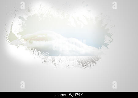 Splash on wall revealing bright sky Stock Photo