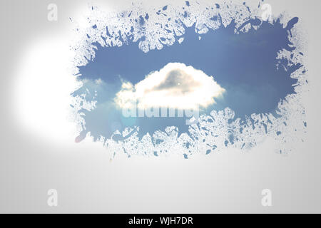 Splash on wall revealing cloud Stock Photo