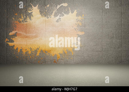 Splash on wall revealing bright sky Stock Photo