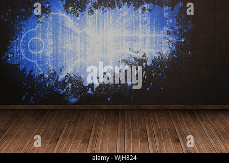Splash on wall revealing digital key Stock Photo
