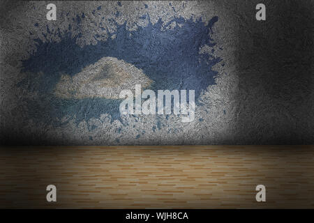Splash on wall revealing bright sky Stock Photo