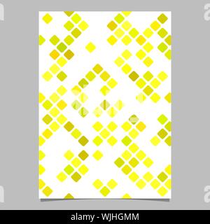 Yellow abstract diagonal rounded square pattern flyer background template Stock Vector