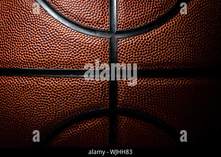 Closeup detail of basketball ball texture background Stock Photo