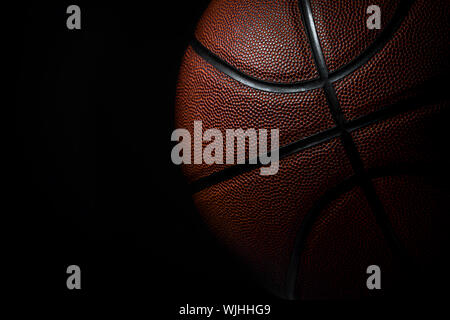 Closeup detail of basketball ball texture background Stock Photo