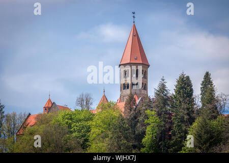 Benedictine Abbey in Clervaux. Clervaux, Luxembourg. Stock Photo