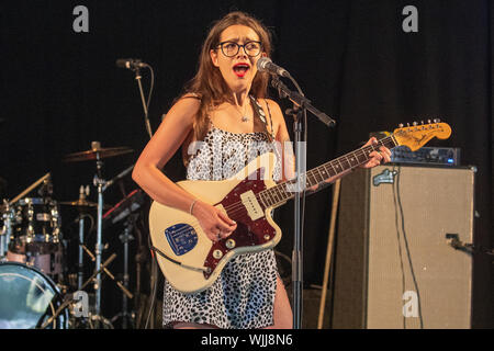 Leeds, UK. Saturday 24 August 2019. ZUZU performing at Leeds Festival. The annual rock music festival Attended by 75,000, Taking place over August bank holiday weekend.   Credit: Jason Richardson/Alamy Live News Stock Photo