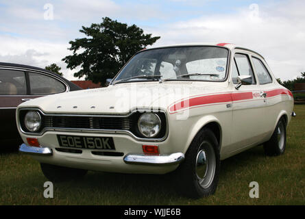 CRESSING, ESSEX, UK - JULY 19: Classic Car & Motorcycle Show, showing a 1971 Ford Escort Mexico at Cressing Temple on July 19th 2009 Stock Photo