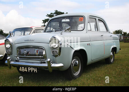 CRESSING, ESSEX, UK - JULY 19: Classic Car & Motorcycle Show, showing a 1950's Ford Prefect at Cressing Temple on July 19th 2009. The Ford Prefect was Stock Photo