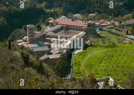 Santa Scholastica's Benedictine Monastery - External view from the top - Subiaco (Rome) Italy Stock Photo