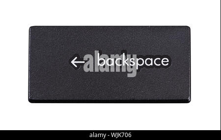 "backspace key" isolated on white background Stock Photo