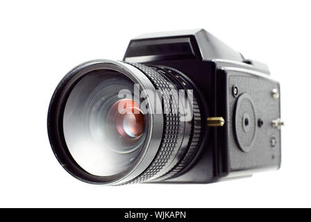 It is old classic 645 medium format camera. Stock Photo