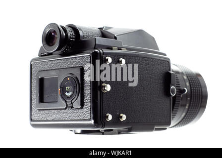 It is old classic 645 medium format camera. Stock Photo