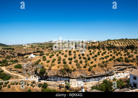 Setenil de las Bodegas village in Cadiz province Stock Photo