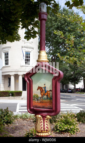 Historic police call box. Sheridan Kalorama Call Box Restoration Project. Located on Massachusetts Ave. near intersection with 22nd St., NW, Washington, D.C Stock Photo