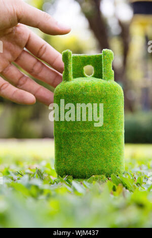 green gas tank concept. Stock Photo